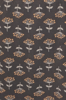 Rock-Baumwolljersey-braun-apricot-Blüten-Blätter-beige-detail
